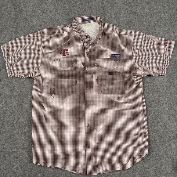 Columbia Other - Columbia PFG Texas A&M Aggies Super Bonehead Fishing Shirt Gingham Mens M